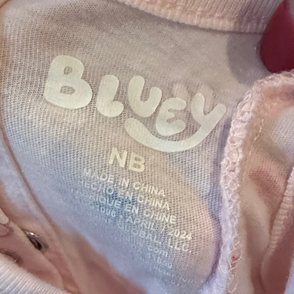 Bluey Themed Pink Baby Bodysuit